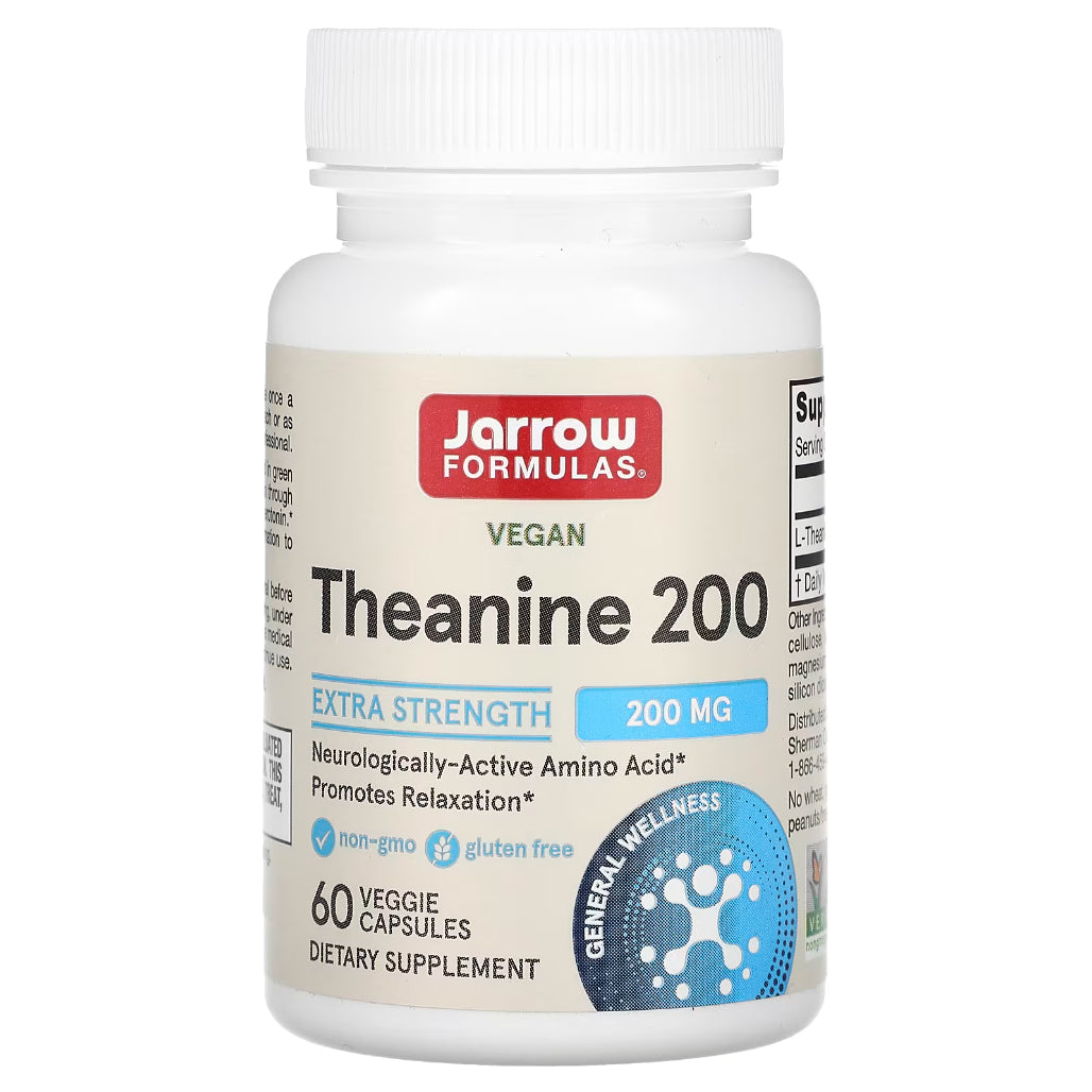 Theanine 200 mg by Jarrow Formulas - 60 Capsules | Neurologically-Active Amino Acid