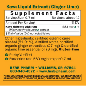 Kava, Calming & Stabilizing, Ginger Lime Herb Pharm