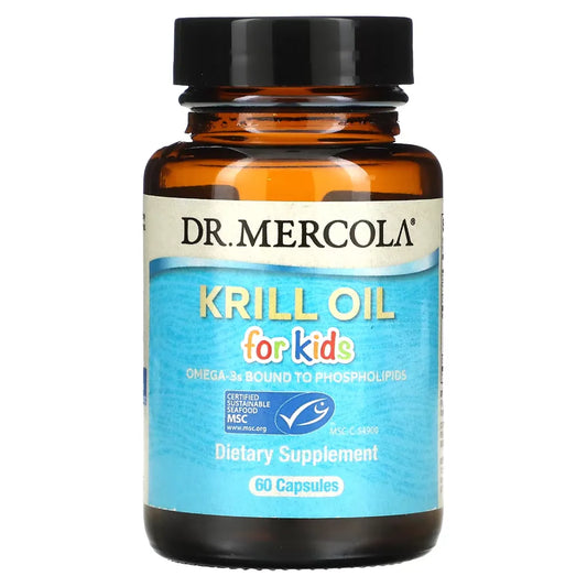 Dr. Mercola's Krill Oil for Kids Omega -3s Bound to Phospholipids Dietray Supplement of 60 Capsules