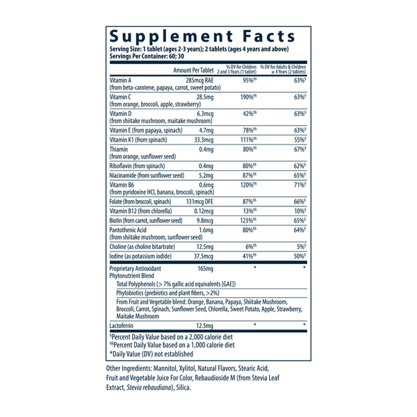 Kid's Mighty Multivitamin Without Iron, Meltable Tablets, Mixed Berry