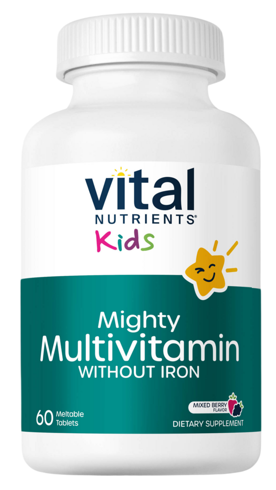 Kid's Mighty Multivitamin Without Iron, Meltable Tablets, Mixed Berry