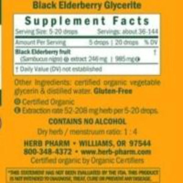 Kids Black Elderberry Alc Free Herb Pharm Ingredients