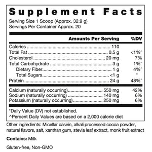 Klean Casein Protein - Natural Chocolate Flavor