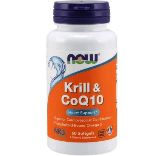 Krill Oil & CoQ10 60 softgels by NOW - Supplement Ingredients