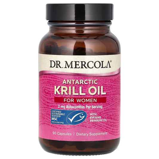 Dr. Mercola's Antarctic Krill Oil for Women with EPO Dietary Supplement of 90 Capsules