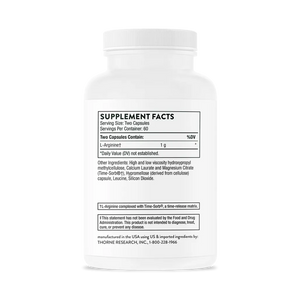 Thorne L-Arginine 120 caps supplement facts