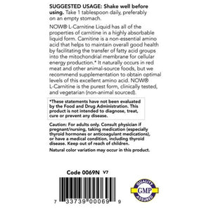 L-Carnitine 1000 mg Liquid NOW