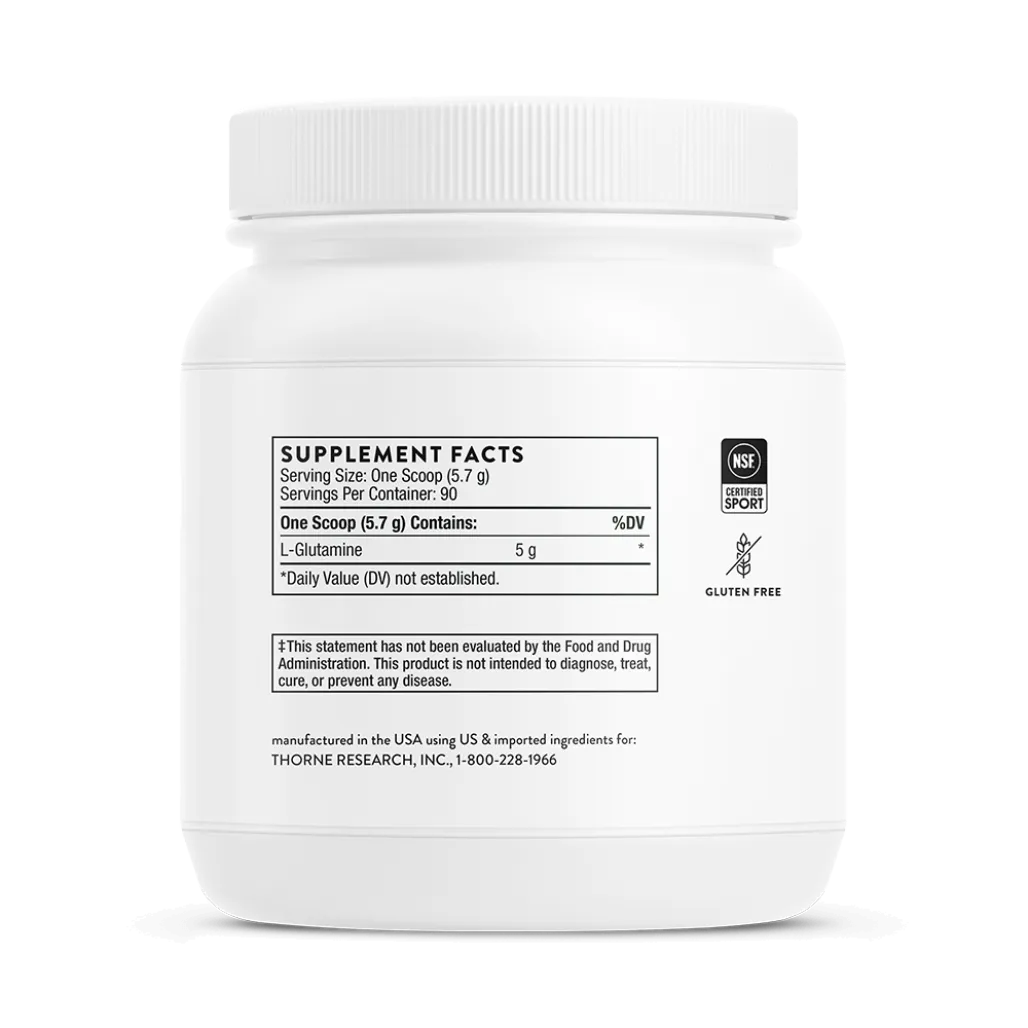 Thorne L-Glutamine Powder NSF 18.1 oz supplement facts