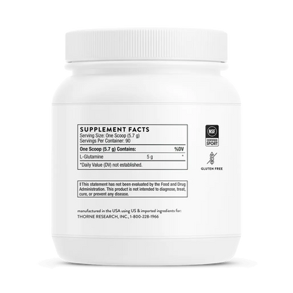 Thorne L-Glutamine Powder NSF 18.1 oz supplement facts