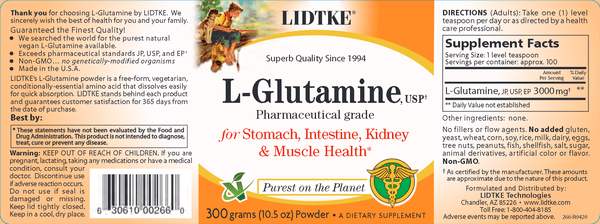 L-Glutamine Powder by LIDTKE at Nutriessential.com