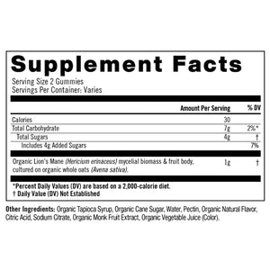 Lion's Mane Mushroom Gummies by Om Organic Mushroom Nutrition