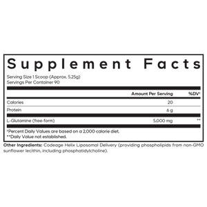 Liposomal L-Glutamine Powder, Unflavored Codeage