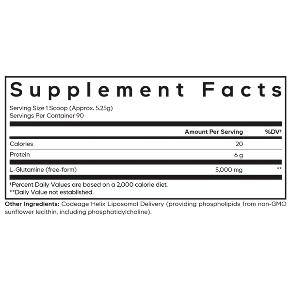 Liposomal L-Glutamine Powder, Unflavored Codeage