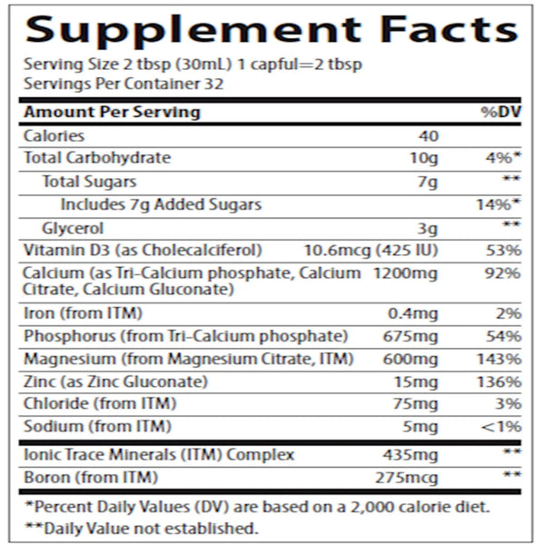 Liquid Cal/Mag/Zinc-Strawberry Trace Minerals Research