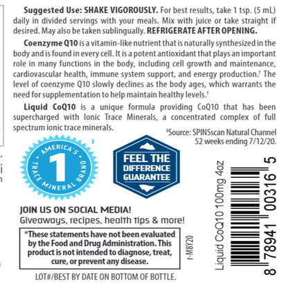 Liquid CoQ10 100 mg Trace Minerals Research