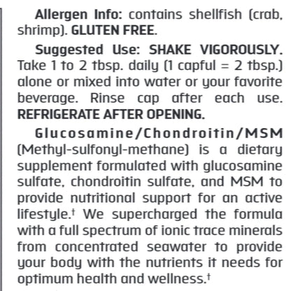 Liquid Glucosamine/Chon/MSM Trace Minerals Research