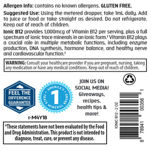 Liquid Ionic B12 Trace Minerals Research