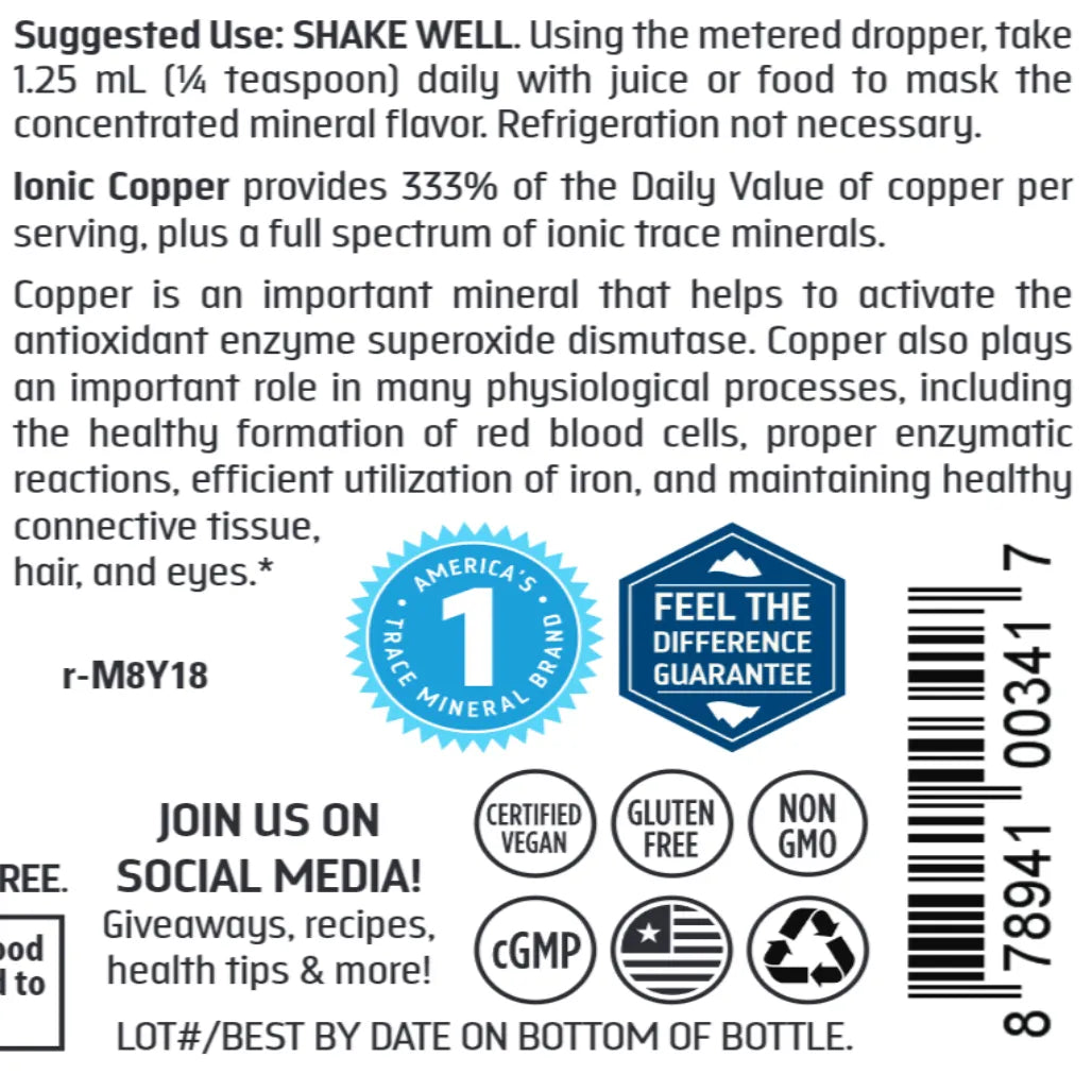 Liquid Ionic Copper Trace Minerals Research