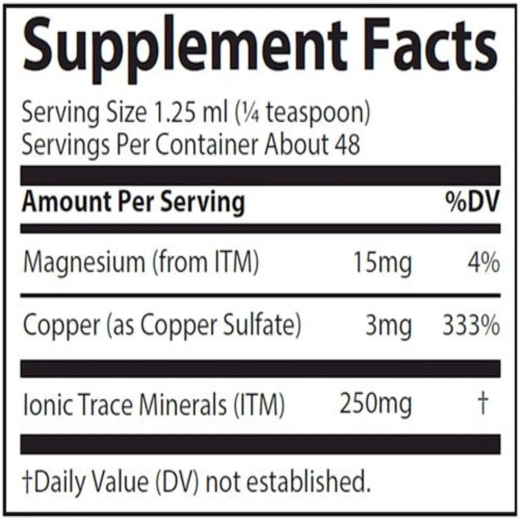 Liquid Ionic Copper Trace Minerals Research