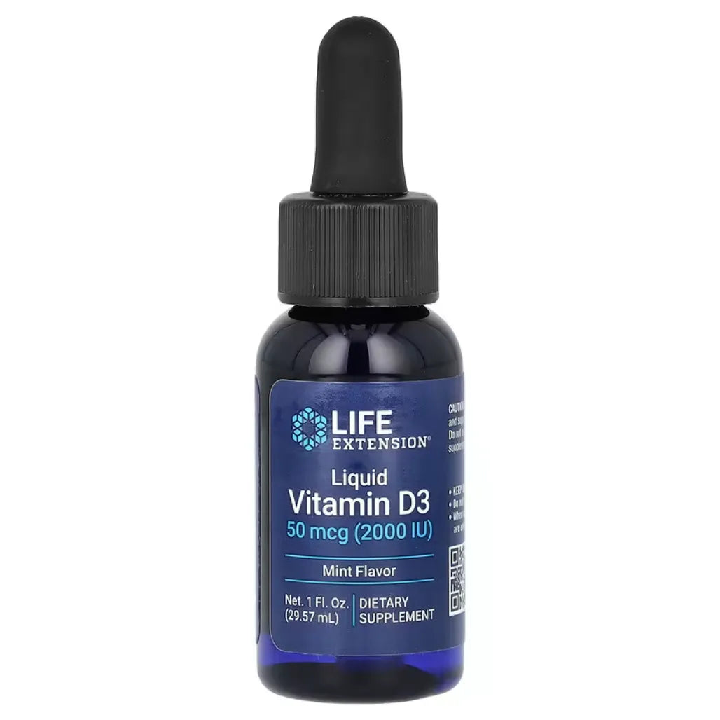 Liquid Vitamin D3 2,000IU Mint Flavor Life Extension
