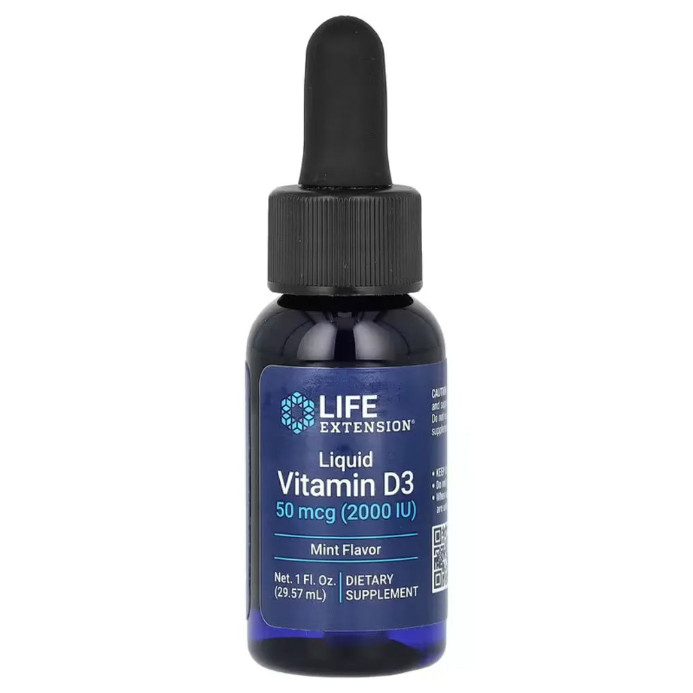 Liquid Vitamin D3 2,000IU Mint Flavor Life Extension
