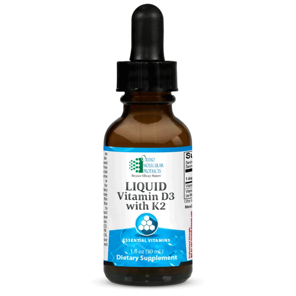 Liquid Vitamin D3 with K2 supplement bottle – supports bone and cardiovascular health