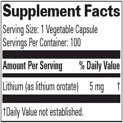 Lithium Orotate 5mg Progressive Labs