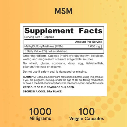 MSM Sulfur 1000 mg by Jarrow Formulas at Nutriessential.com