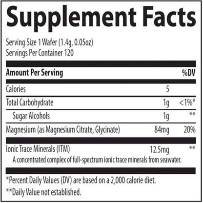 Magnesium Chewable 120 chewable Supplement Ingredients - Magnesium, Ionic Trace Minerals