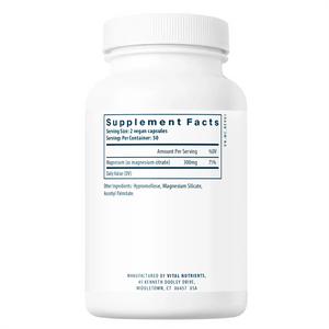 Ingredients of Magnesium Citrate 150mg Dietary Supplement - Magnesium 300mg Per Serving