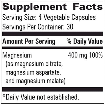 Progressive Labs Magnesium Complex - With Magnesium Citrate, Aspartate and Malate