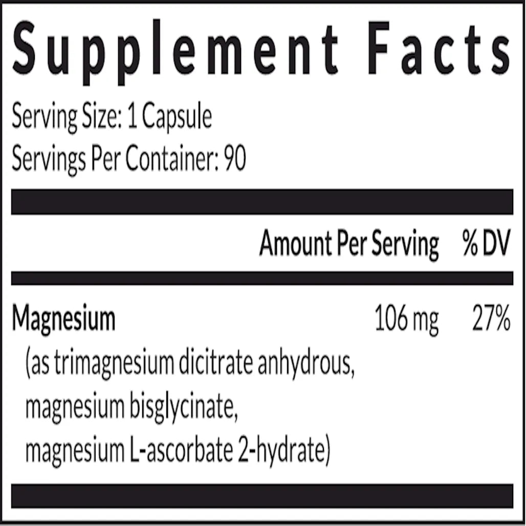 Ingredients of InterPlexus Magnesium³ - Magnesium 106mg