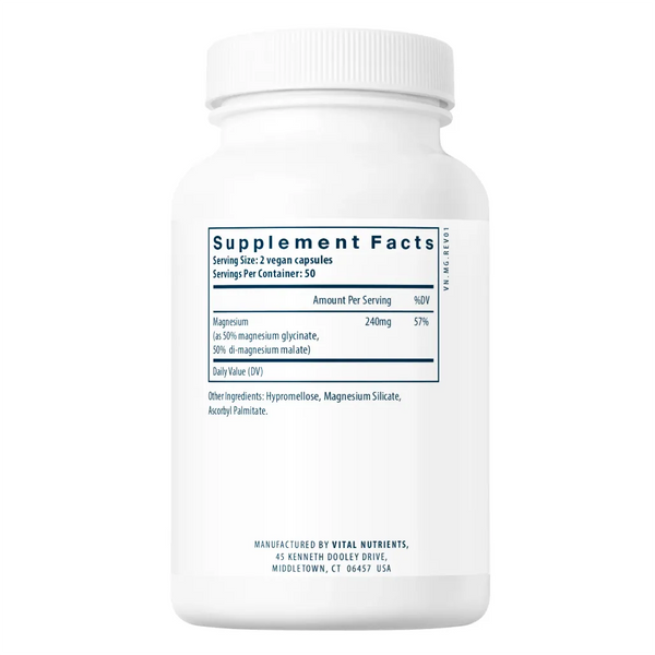 Magnesium Glyc./Malate 120 mg by Vital Nutrients at Nutriessential.com