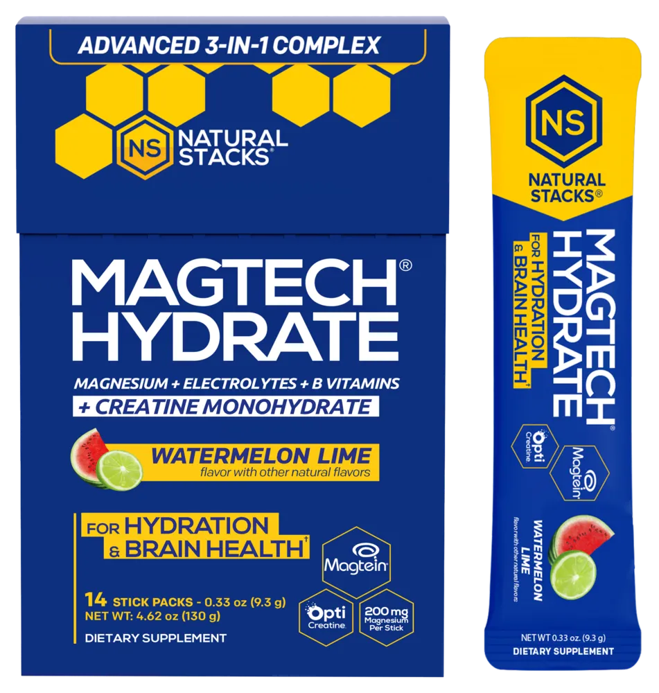 Magtech® Hydrate + Creatine Monohydrate Stick Packs, Watermelon Lime