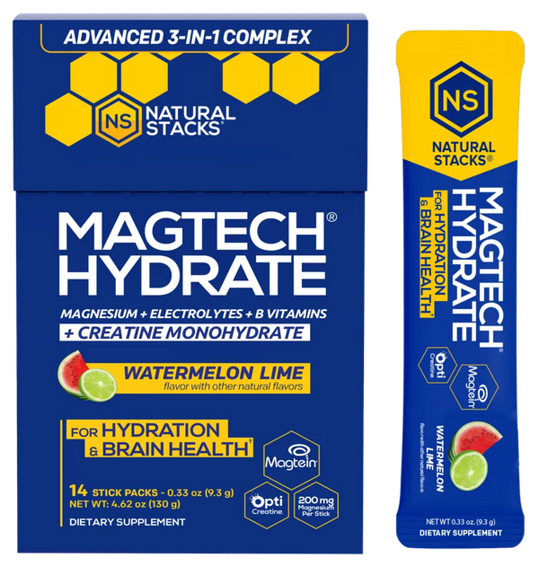 Magtech® Hydrate + Creatine Monohydrate Stick Packs, Watermelon Lime