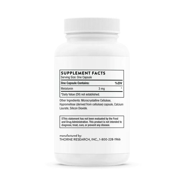 Thorne Melaton-3 60 caps supplement facts