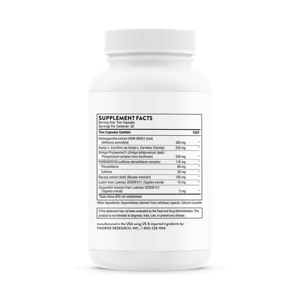 Thorne Memoractiv 60 vegcaps supplement facts