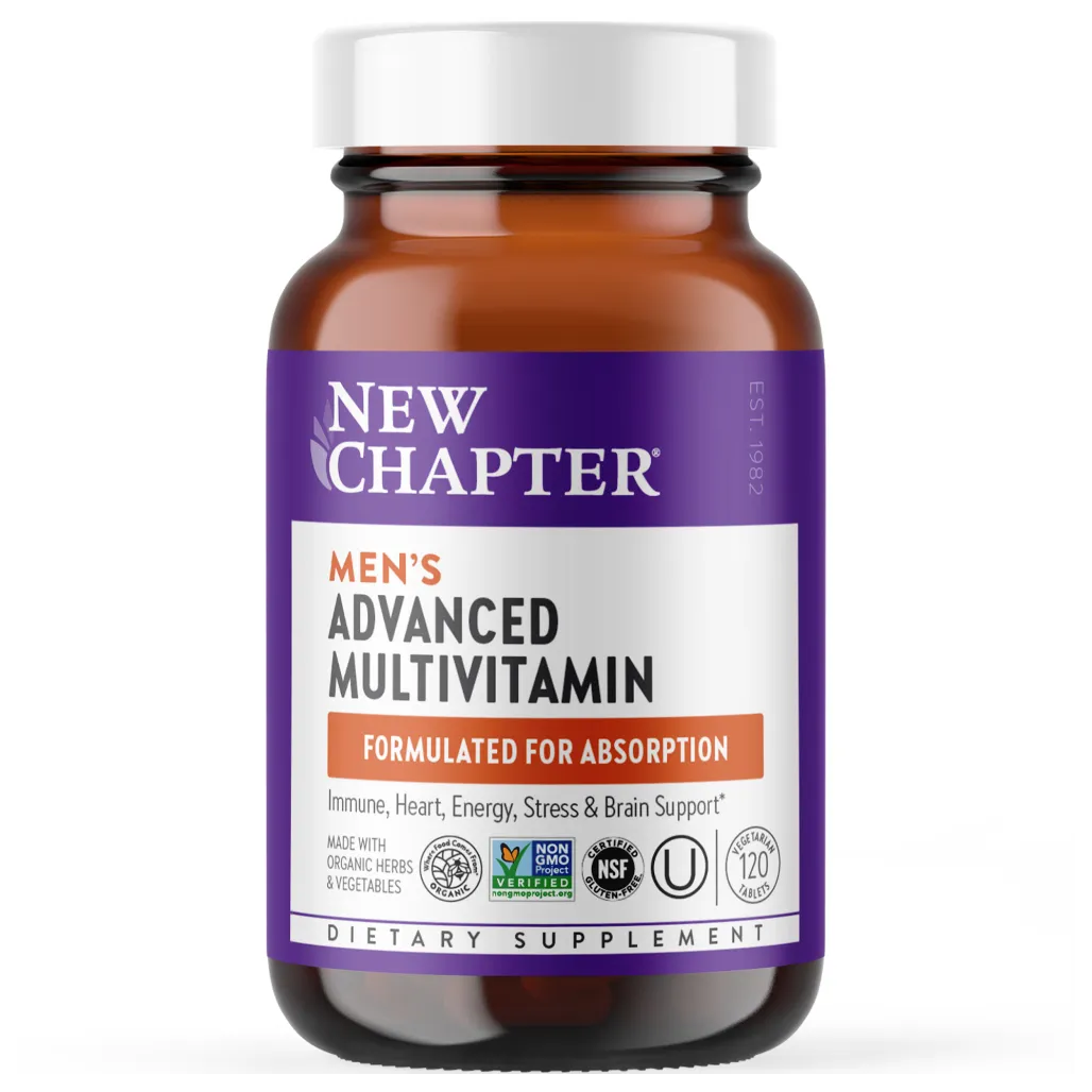 New Chapter Men's Advanced Multivitamin - Supports immune system and ocassional stress