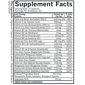 Men's Multi-Vitamin & Mineral Kirkman labs