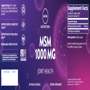 MSM 1000 mg Metabolic Response Modifier
