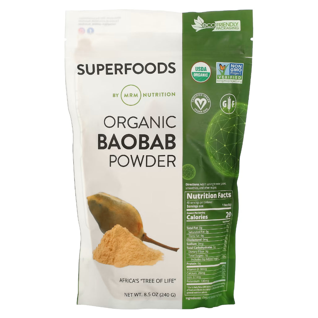 Raw Organic Baobab Fruit Powder 8.5 oz Metabolic Response Modifier