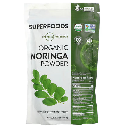 Raw Organic Moringa Leaf Powder 8.5 oz Metabolic Response Modifier