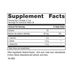 Metagenics BCAA Orange Mango powder 7.72 oz supplement facts
