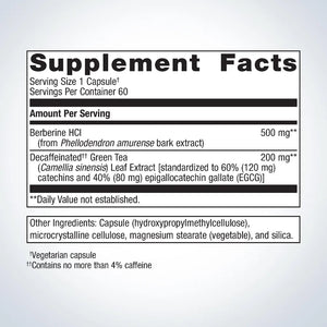 Metagenics Berberine GT - 60 vegcaps supplement facts