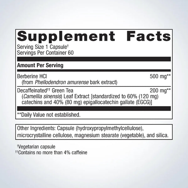 Metagenics Berberine GT - 60 vegcaps supplement facts