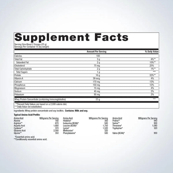 Metagenics BioPure Protein - 345 grams supplement facts