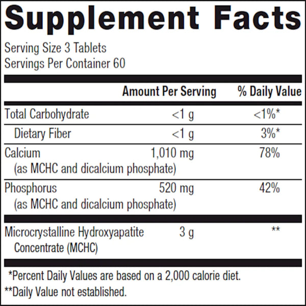 Metagenics Bone Builder Extra Strength  supplement facts 180 tabs