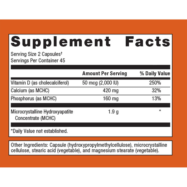 Metagenics Cal Apatite Bone Builder Forte supplement facts