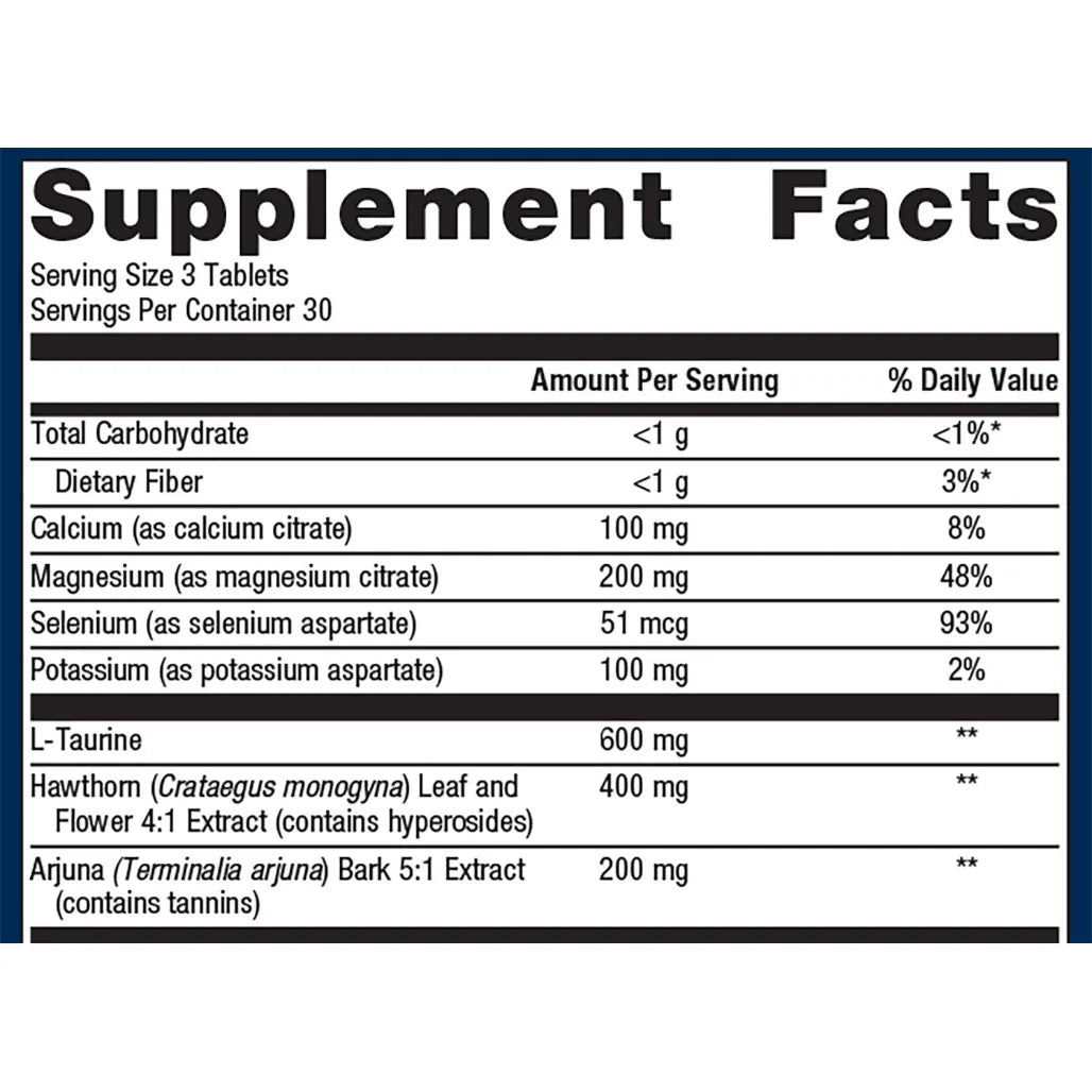 Metagenics Cardiogenics Intensive Care supplement facts