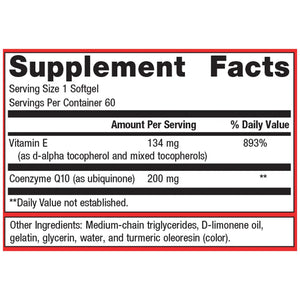Metagenics CoQ10 ST-200 Supplement Facts